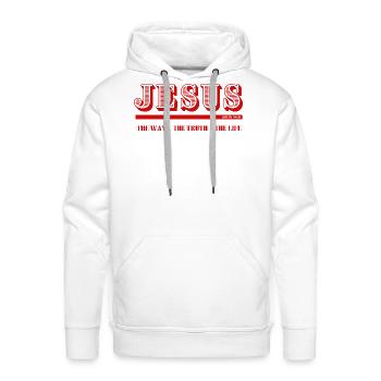 JESUS_-2- - Men's Premium Hoodie - white - Front - Liam (192cm)