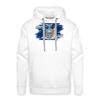 Distressed New York Flag NY - Men's Premium Hoodie - white - Front - Liam (192cm)