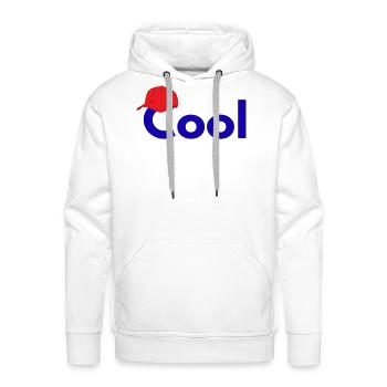 Cap-topped Cool Wordmark - Men's Premium Hoodie - white - Front - Liam (192cm)