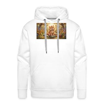 Sunlit Garden Kitten Bliss - Men's Premium Hoodie - white - Front - Liam (192cm)