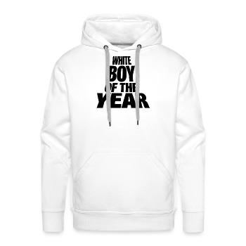 Boy Of The Year in Black - Men's Premium Hoodie - white - Front - Liam (192cm)