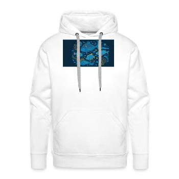 Aqua Coral Ocean Parade - Men's Premium Hoodie - white - Front - Liam (192cm)