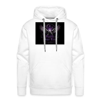 Faith Over Fear: Dark Gothic Raven - Men's Premium Hoodie - white - Front - Liam (192cm)