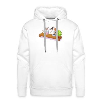 Ble Ble Meow - Men's Premium Hoodie - white - Front - Liam (192cm)