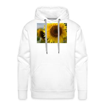 Sunlit Spiral Sunflower - Men's Premium Hoodie - white - Front - Liam (192cm)