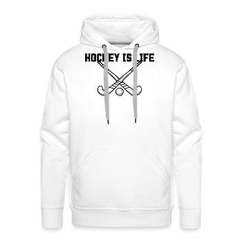 Hockey Is Life Sports Design - Men's Premium Hoodie - white - Front - Liam (192cm)