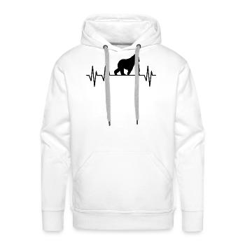 Ape Heartbeat - Men's Premium Hoodie - white - Front - Liam (192cm)