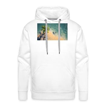 Tropical Palm Beach Cliff - Men's Premium Hoodie - white - Front - Liam (192cm)