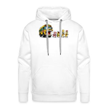 Funny Back To School Monster Bus Chasing School Su - Men's Premium Hoodie - white - Front - Liam (192cm)