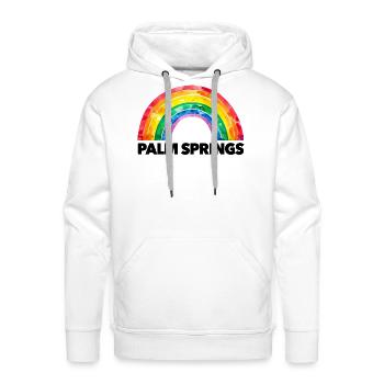 Palm Springs Pride Rainbow Script LGBTQ Gay Travel - Men's Premium Hoodie - white - Front - Liam (192cm)