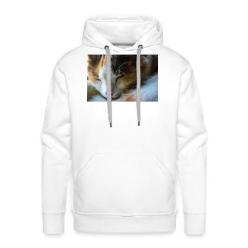 Beautiful Cat Sleeping - Men's Premium Hoodie - white - Front - Liam (192cm)