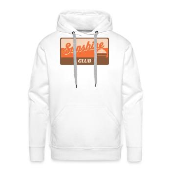Graphisme rétro Sunshine Club Retro des années 70 Sunset Badge - Molleton à capuche Premium pour homme - blanc - Devant - Liam (192cm)