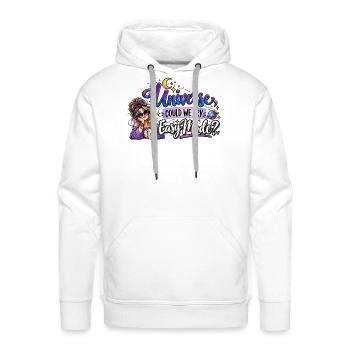 Universe Could We Try Easy Mode - Men's Premium Hoodie - white - Front - Liam (192cm)