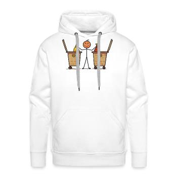 Trash Duo Cartoon Halftone - Men's Premium Hoodie - white - Front - Liam (192cm)