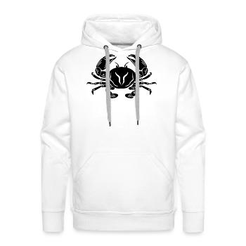 Cancer Zodiac Crab – Celestial Star Sign - Men's Premium Hoodie - white - Front - Liam (192cm)