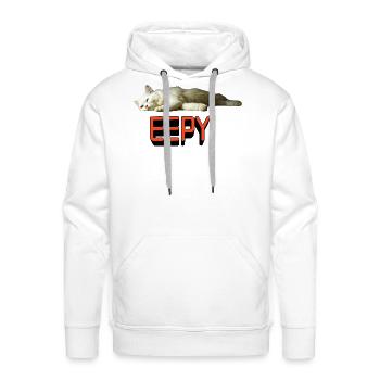 Sleepy Cat and EEPY Text - Men's Premium Hoodie - white - Front - Liam (192cm)