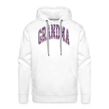 Grandma Halloween Varsity Spooky Pattern Art - Molleton à capuche Premium pour homme - blanc - Devant - Liam (192cm)