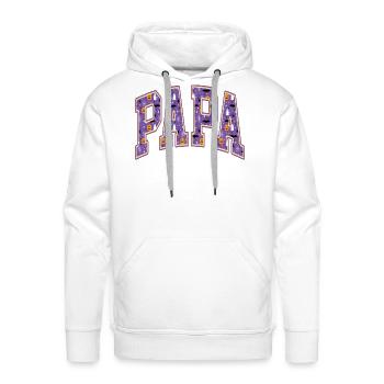Papa Halloween Varsity Spooky Pattern Art - Men's Premium Hoodie - white - Front - Liam (192cm)