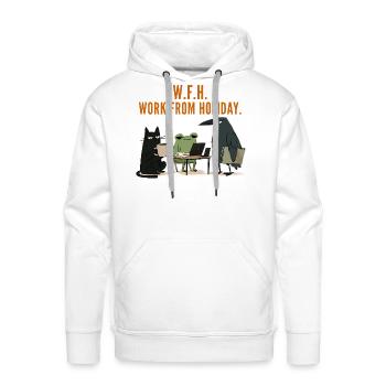 W.F.H. Work From Holiday - Men's Premium Hoodie - white - Front - Liam (192cm)