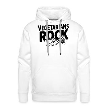 Vegetarians Rock - Men's Premium Hoodie - white - Front - Liam (192cm)