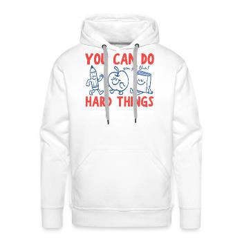 You Can Do Hard Things Retro Motivational Teacher - Men's Premium Hoodie - white - Front - Liam (192cm)