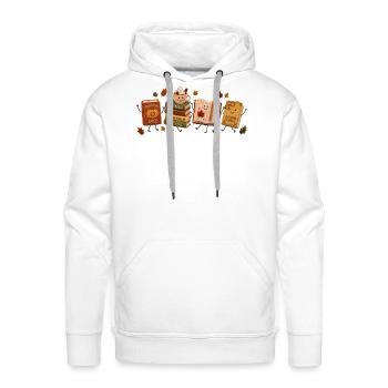 Gift for Book Lovers - Reading Doodle Mascots - Men's Premium Hoodie - white - Front - Liam (192cm)