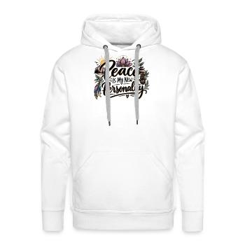 Peace is My New Personality - Men's Premium Hoodie - white - Front - Liam (192cm)