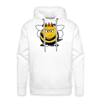 Royal Bee Cartoon with Crown - Men's Premium Hoodie - white - Front - Liam (192cm)