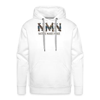 Nature Makes Noise - Men's Premium Hoodie - white - Front - Liam (192cm)