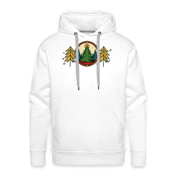 Forest Circle Night Sky Retro - Men's Premium Hoodie - white - Front - Liam (192cm)