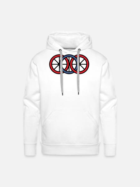 Bike Wheels Rings Logo - Men's Premium Hoodie - white