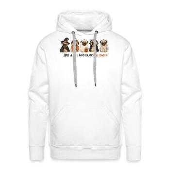 Halloween Pug Crew - Men's Premium Hoodie - white - Front - Liam (192cm)