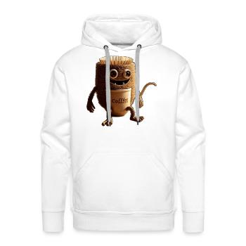Coffee Monster - Men's Premium Hoodie - white - Front - Liam (192cm)