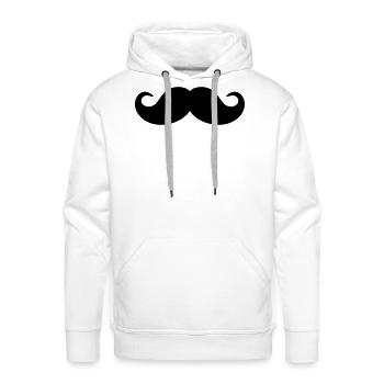Classic Mustache Silhouette - Men's Premium Hoodie - white - Front - Liam (192cm)