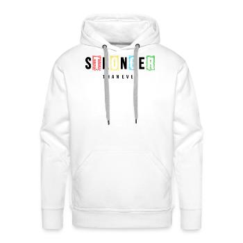 Colorblock Zebra Letters DOGR - Men's Premium Hoodie - white - Front - Liam (192cm)
