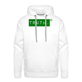 Vérité Graphique, Art Graphique Minimaliste, Design Minimaliste - Molleton à capuche Premium pour homme - blanc - Devant - Liam (192cm)