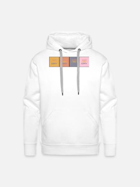 Cozy Comfy Quad Panels - Men's Premium Hoodie - white