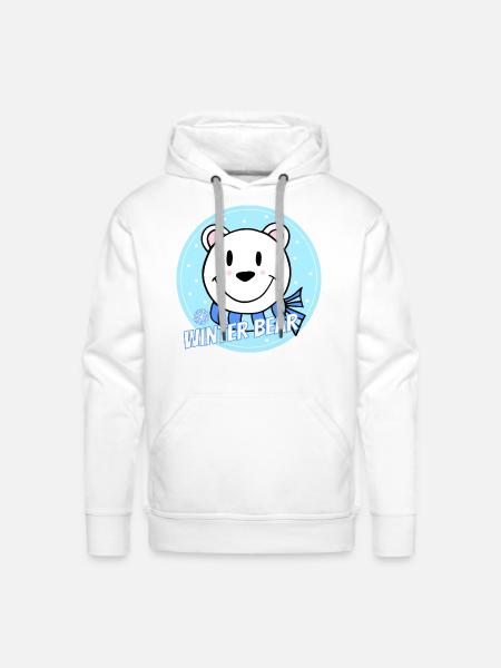 winter bear - Men's Premium Hoodie - white