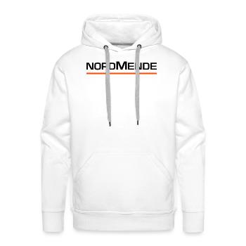Nordmende Classic Logo Design Black-Orange - Men's Premium Hoodie - white - Front - Liam (192cm)