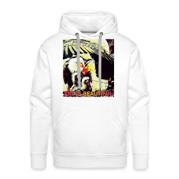 ART IS BEAUTIFUL - Men's Premium Hoodie - white - Front - Liam (192cm)