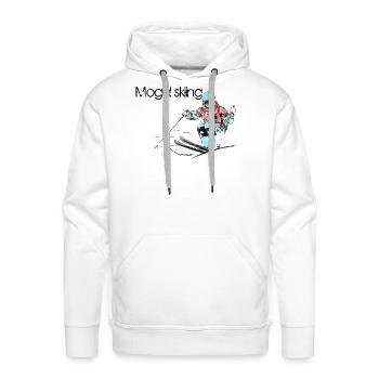 Powder Neon Skier Jump - Men's Premium Hoodie - white - Front - Liam (192cm)