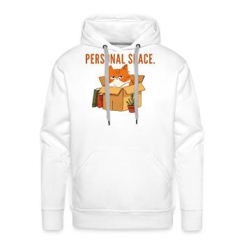 Personal Space Cat - Men's Premium Hoodie - white - Front - Liam (192cm)