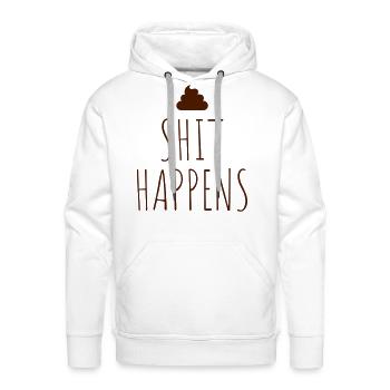 poop pile shit happens - Men's Premium Hoodie - white - Front - Liam (192cm)