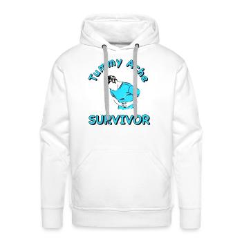 Tummy Ache Survivor - Men's Premium Hoodie - white - Front - Liam (192cm)