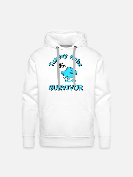 Tummy Ache Survivor - Men's Premium Hoodie - white