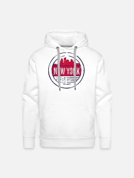 new york - Men's Premium Hoodie - white