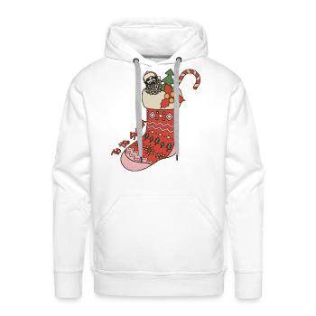 Xmas Christmas Tis The Season Sock Mistletoe - Men's Premium Hoodie - white - Front - Liam (192cm)