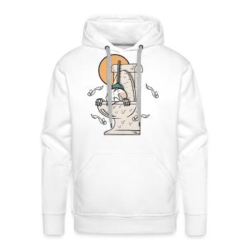Toilet And Skull - Men's Premium Hoodie - white - Front - Liam (192cm)