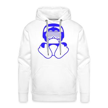 Party DJ Penguin Baby Headphones Sunglasses Sits - Men's Premium Hoodie - white - Front - Liam (192cm)