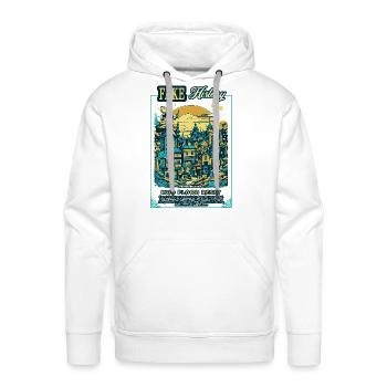 Fake History - Réinitialisation de l’inondation de boue - Molleton à capuche Premium pour homme - blanc - Devant - Liam (192cm)